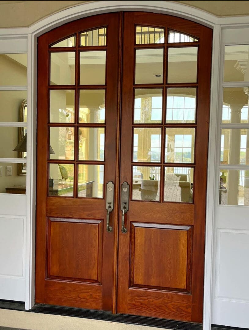 Front doors after refinishing
