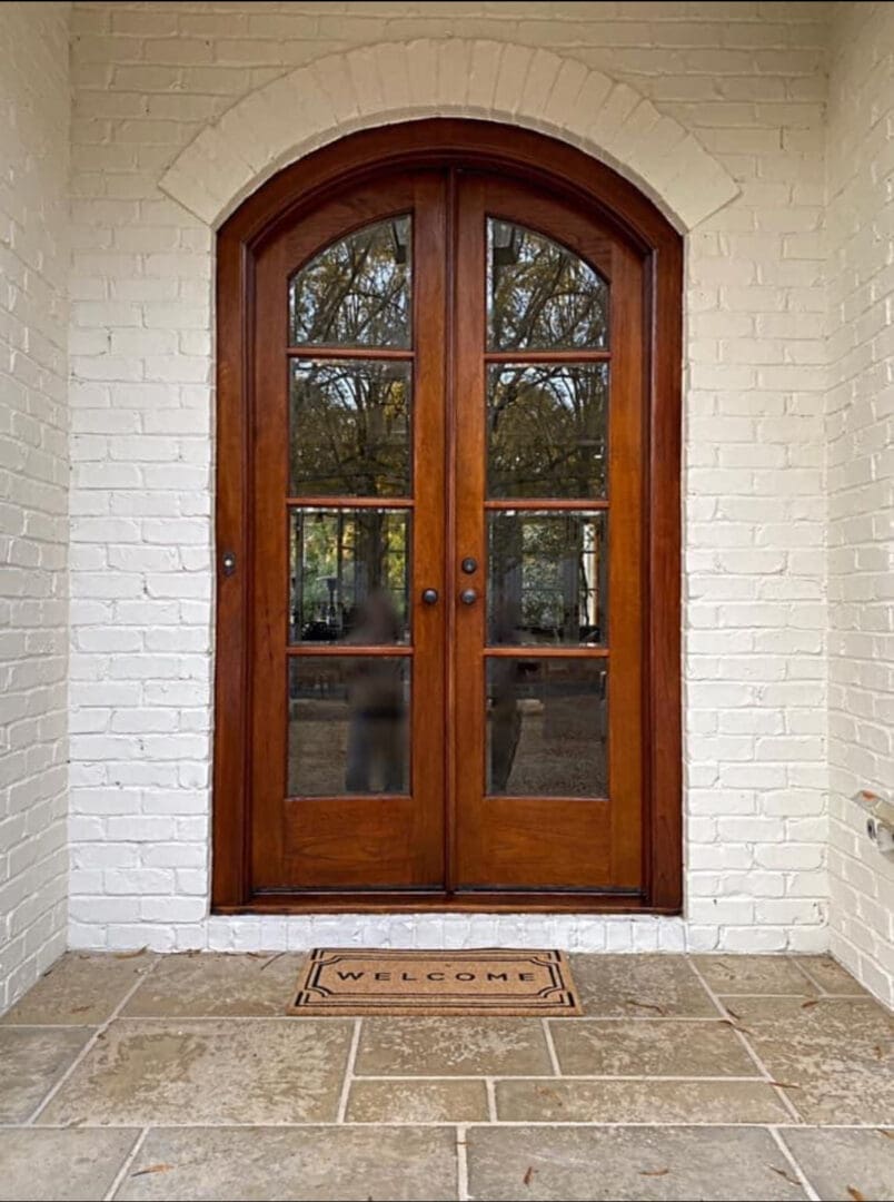 Front doors after refinishing