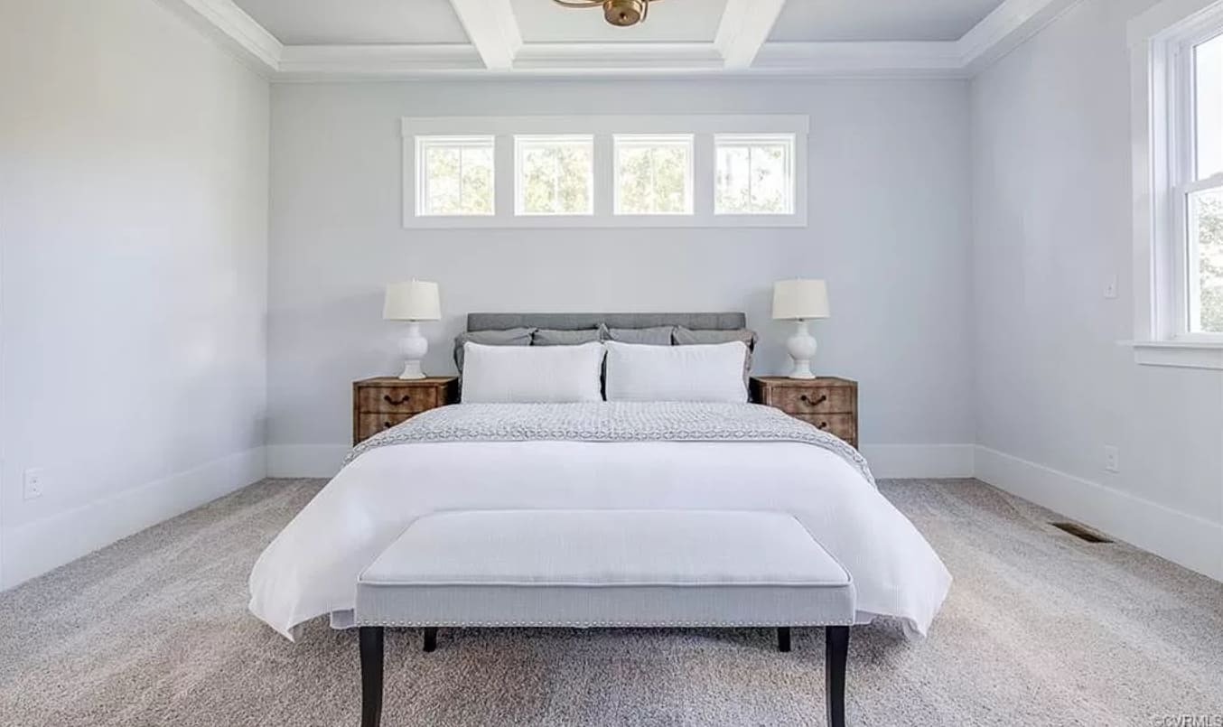 Silver bedroom — cool tone interior